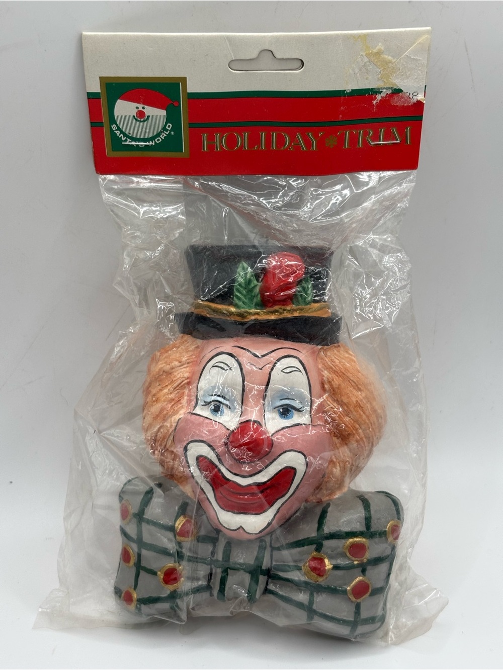 Vintage Santa's World Holiday Trim Kurt Adler Clown Christmas Ornament New